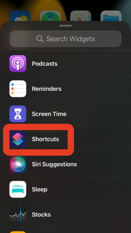 گزینه shortcuts